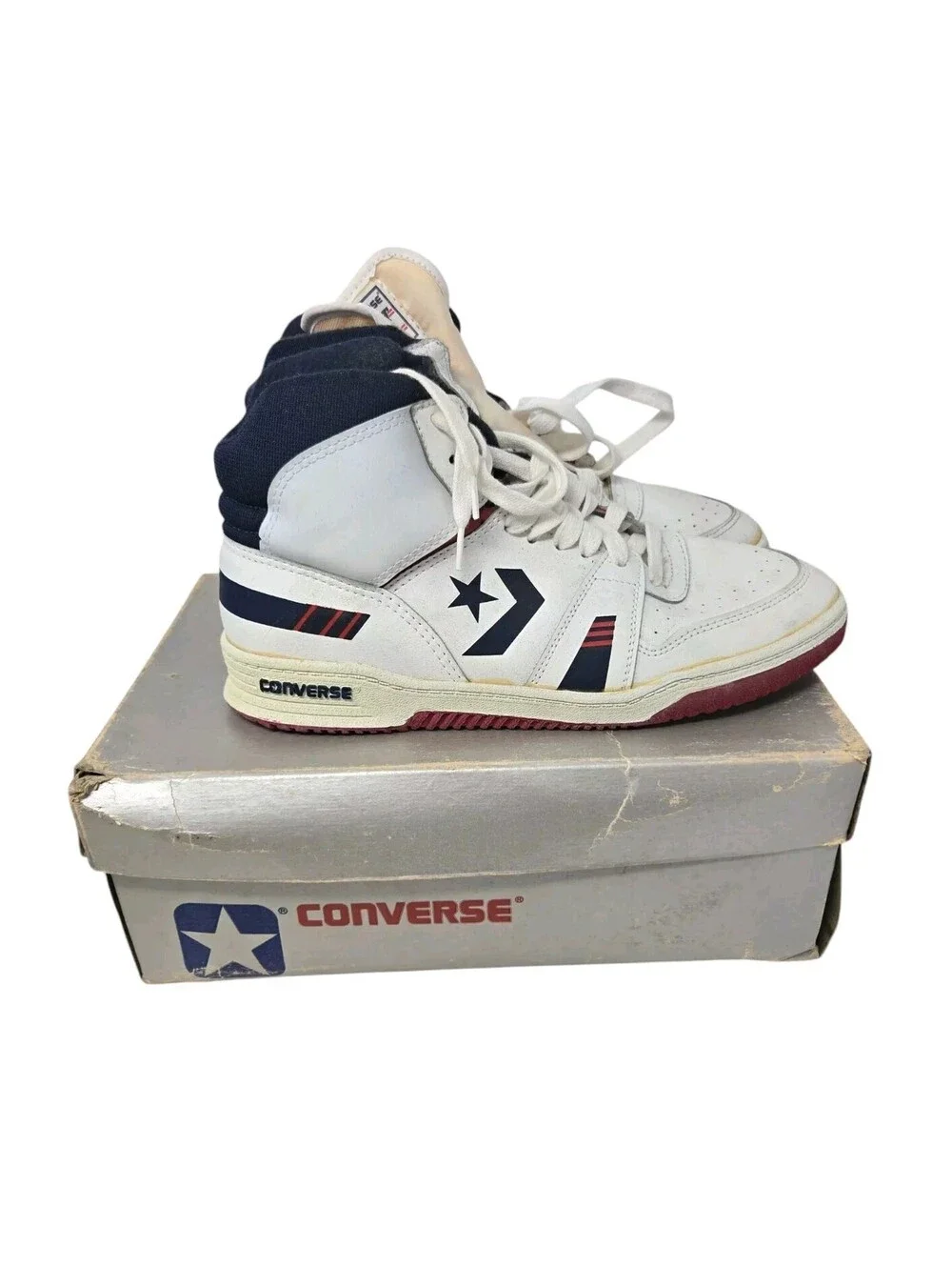 Vtg Converse Fast Break Early NBA Basketball Shoe Kids 5.5 1980s With Box USA